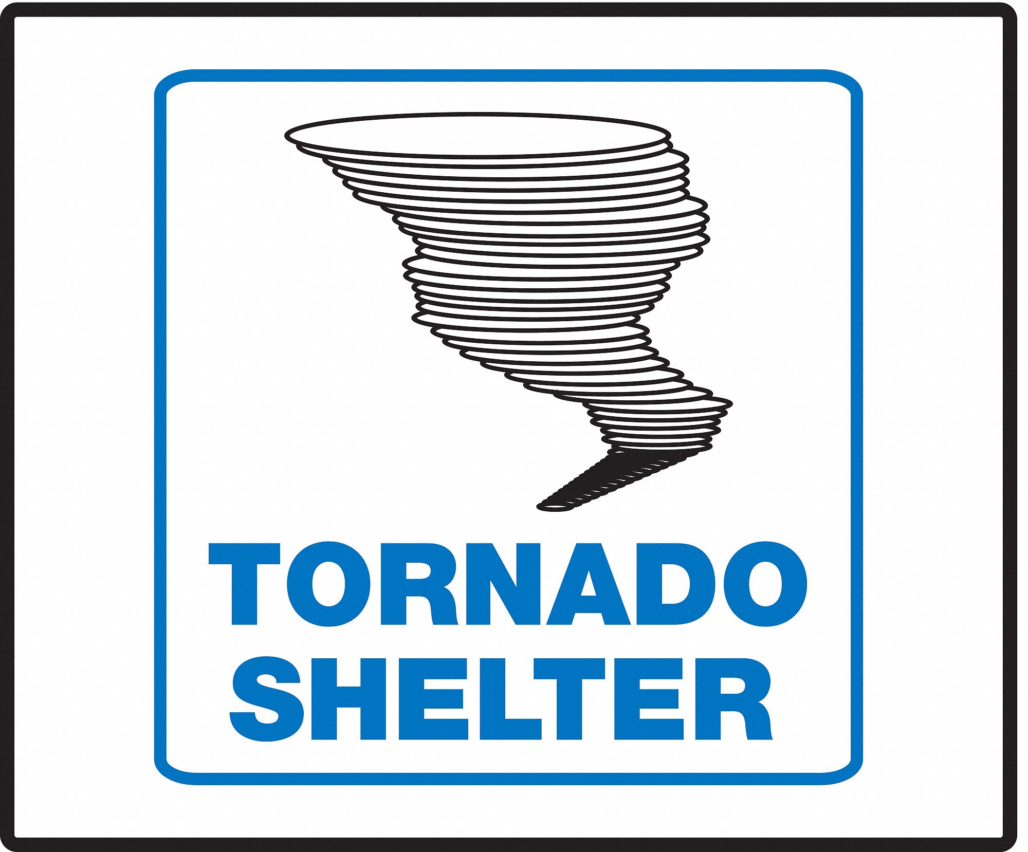 Notice Sign, 7 x 12In, BL and BK/WHT, ENG