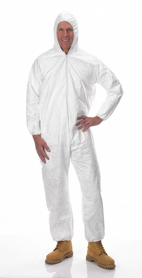 Hooded Tyvek(R), White, Elastic, M