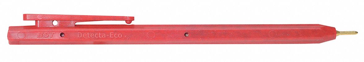 STICK PEN W/CLP RED W/ BL INK, PK 50