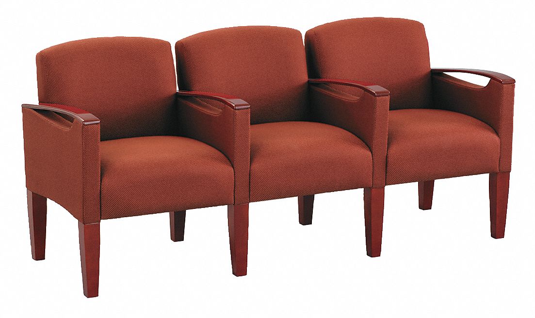 3 Seat Sofa, Walnut Finish, Cedar