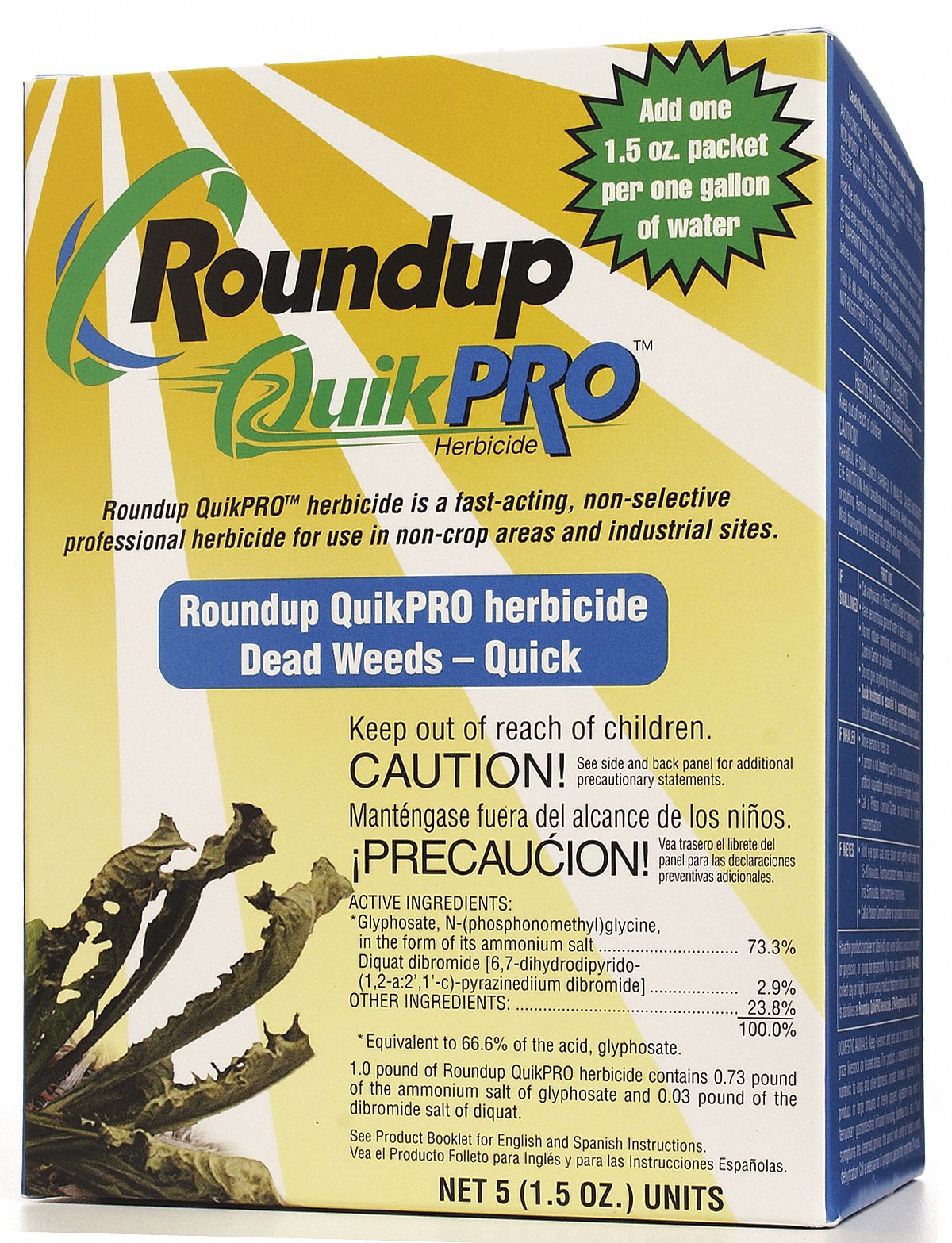 Non-Selective Weed Killer, 1.5 oz, Pk 5