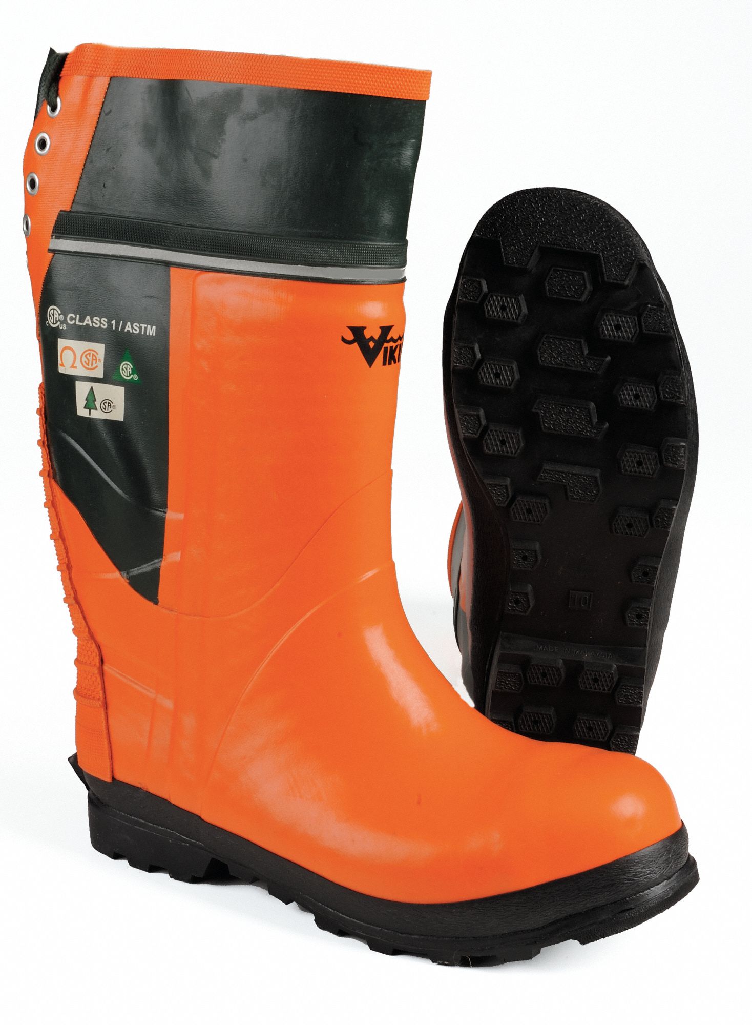 Chain Saw Boot, Mn, 11, Stl Toe, Or/Blk, 1PR