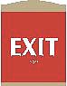 Exit Sign, 9-1/8 x 7In, WHT/R, PLSTC, Exit