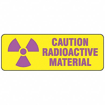 Caution Radiation Sign, 3-1/2 x 10In, PK10