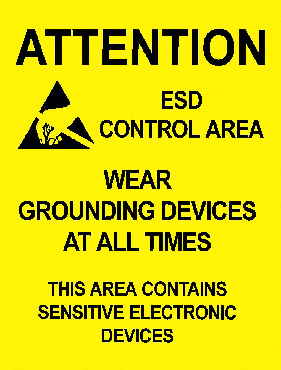 Warning Sgn, 22x17In, BK/YEL, ENG, Alert, PK5