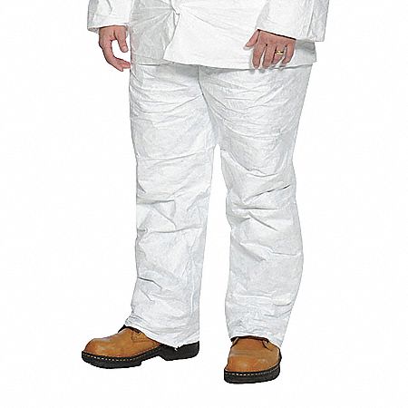 Disposable Pants, 3XL, Elastic Waist, White