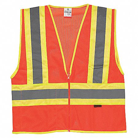 High Visibility Vest, Class 2, L, Orange