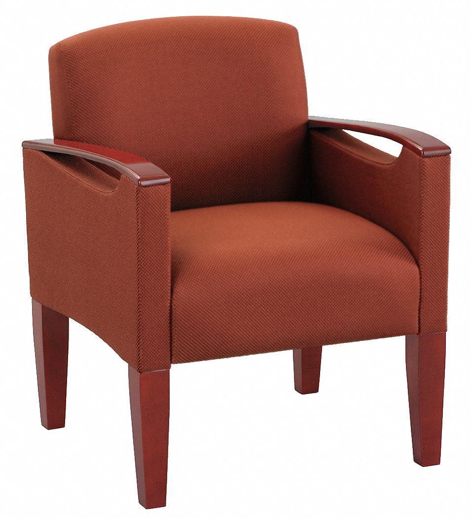 Guest Chair, Natural Finish, Crimson
