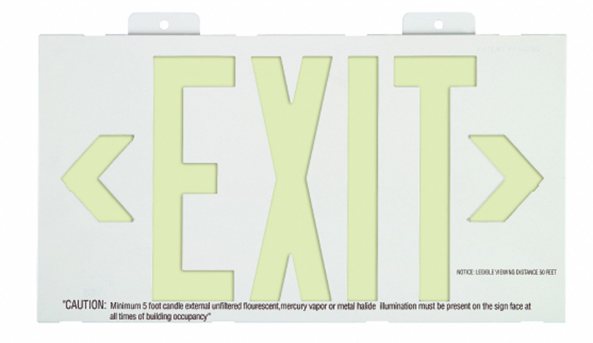 Exit Sign, 8 x 15In, GRN/WHT, Exit, ENG, SURF