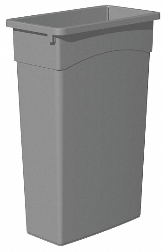 Rectangular Waste Receptacle, 23 G, Gray