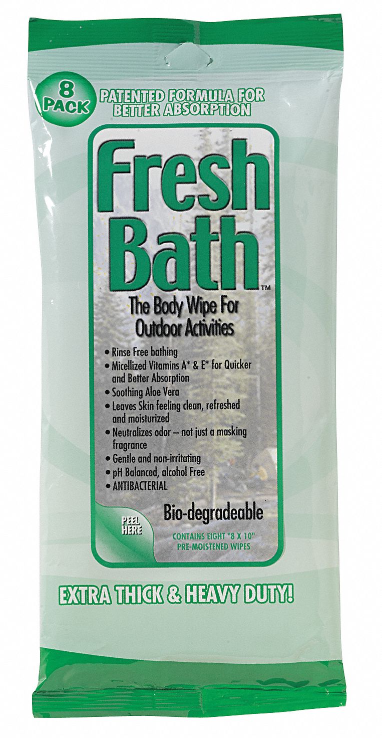 Body Wipe, 8W x 10In. L, PK 8