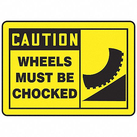 Caution Sign, 10 x 14In, BK/YEL, Self-ADH