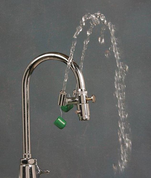 Eyewash w/Diverter, Faucet Mount, 4 In W