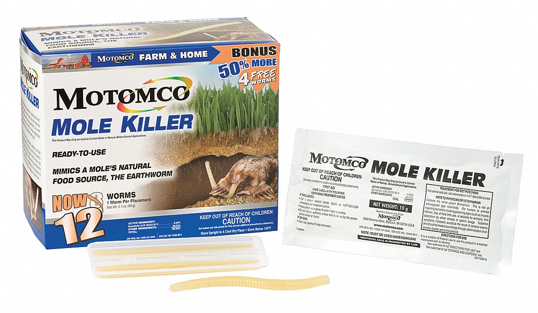 Worm Shaped Mole Bait, PK 12