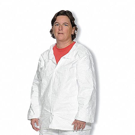 Disposable Collared Shirt, White, 2XL