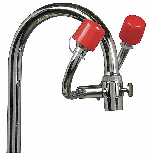 Eye/Face Wash, Faucet Mount, 8 W, 2-1/2 D