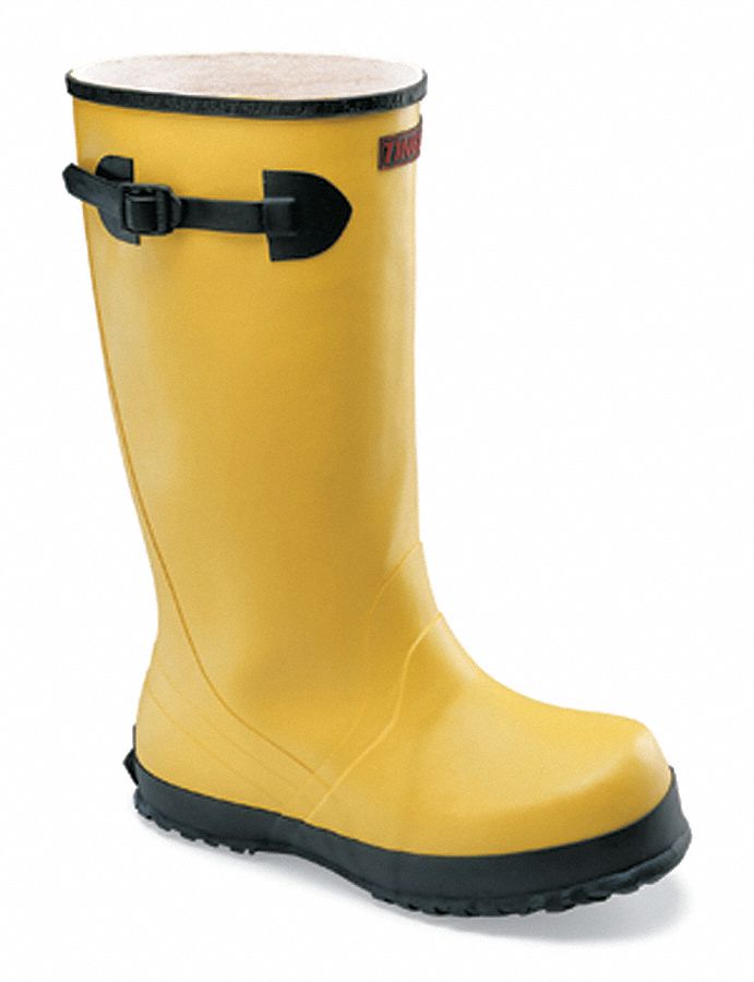 Overboot, Men, 12, Adj Strap, Ylw, Rubber, 1PR