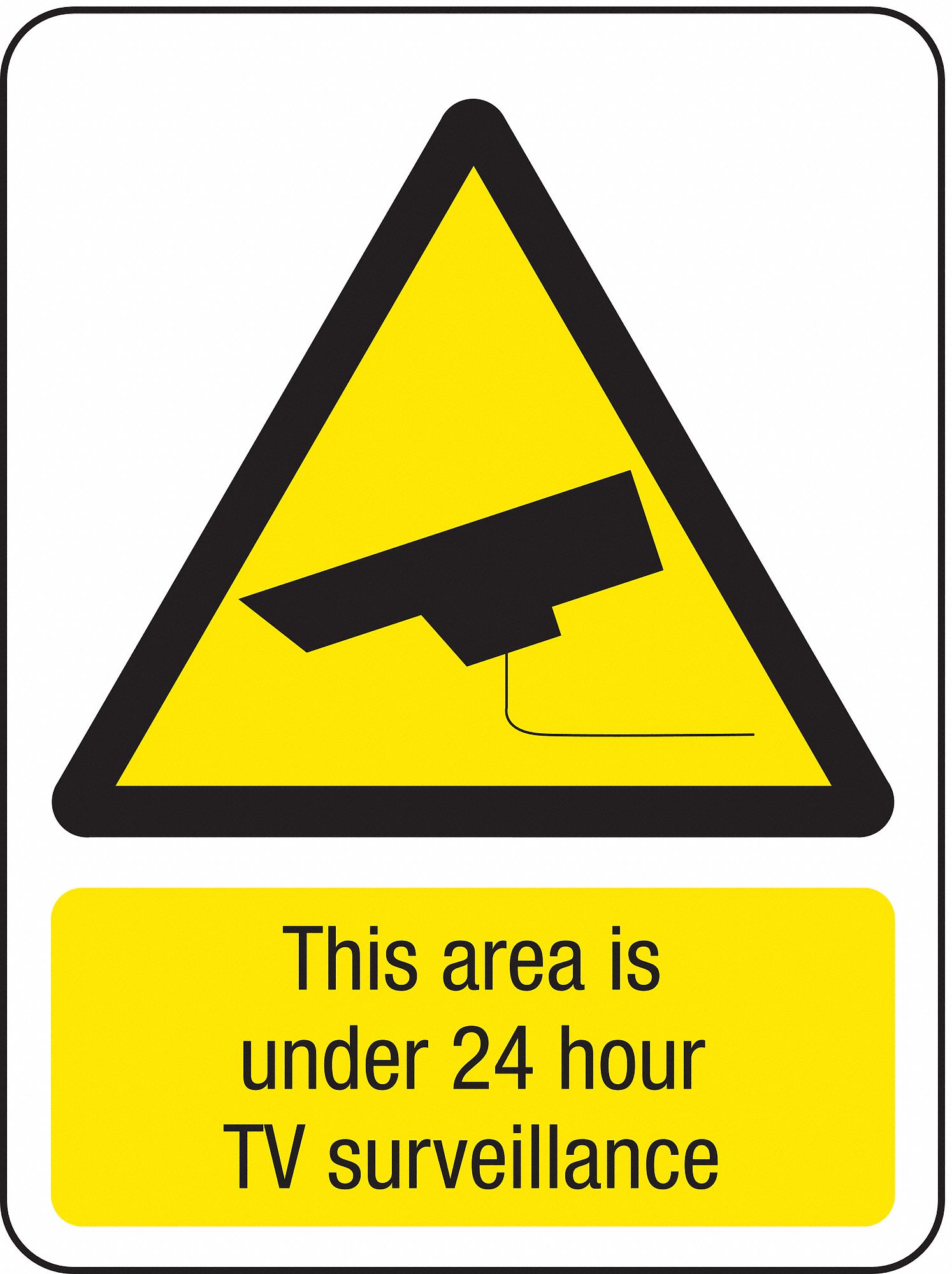 Security Sign, 16 x 12In, YEL and BK/WHT