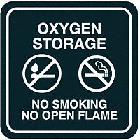 No Smoking Sign, 5-1/2 x 5-1/2In, WHT/GRN