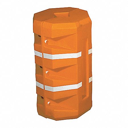 Column Protector, Round, Orange, 46 In