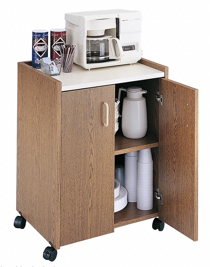 Mobile Refreshment Ctr, 200 lb., Wood Lam