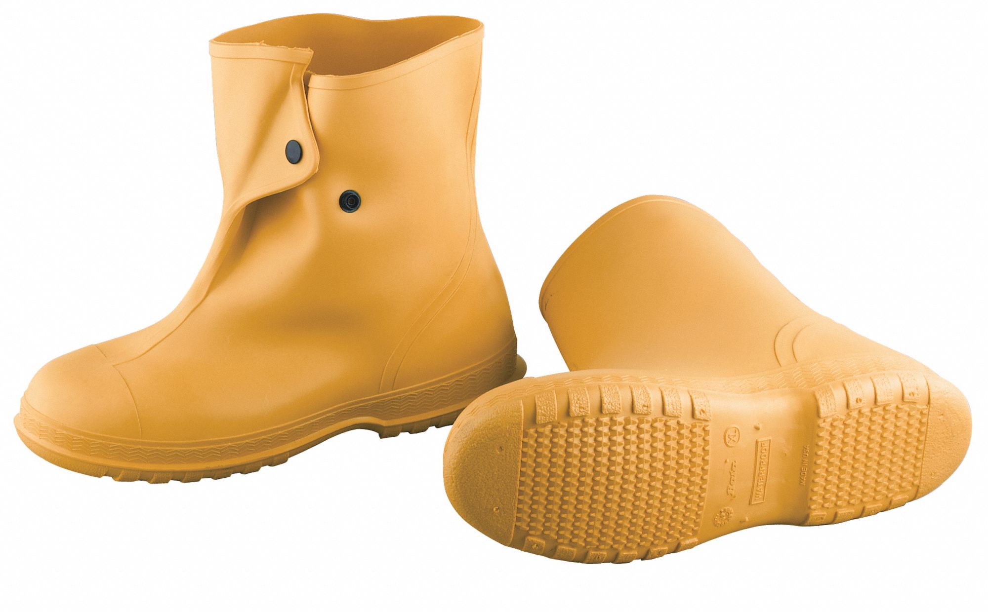 Overboots, Men, XL, Button Tab, Yllw, PVC, 1PR