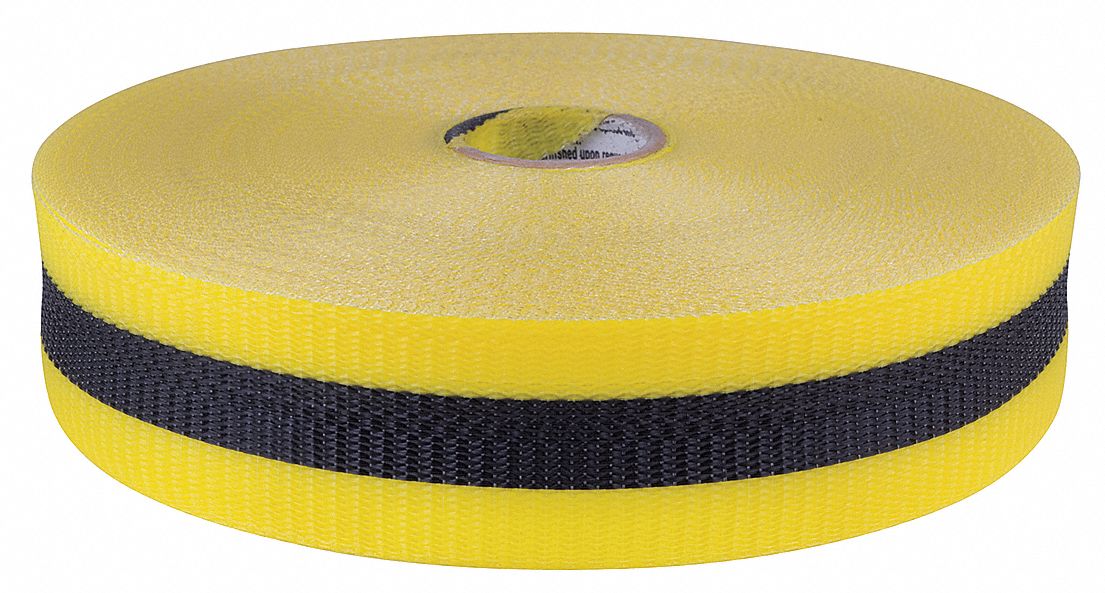 Barrier Tape, Woven, 2 In, x 200 ft, Yellow