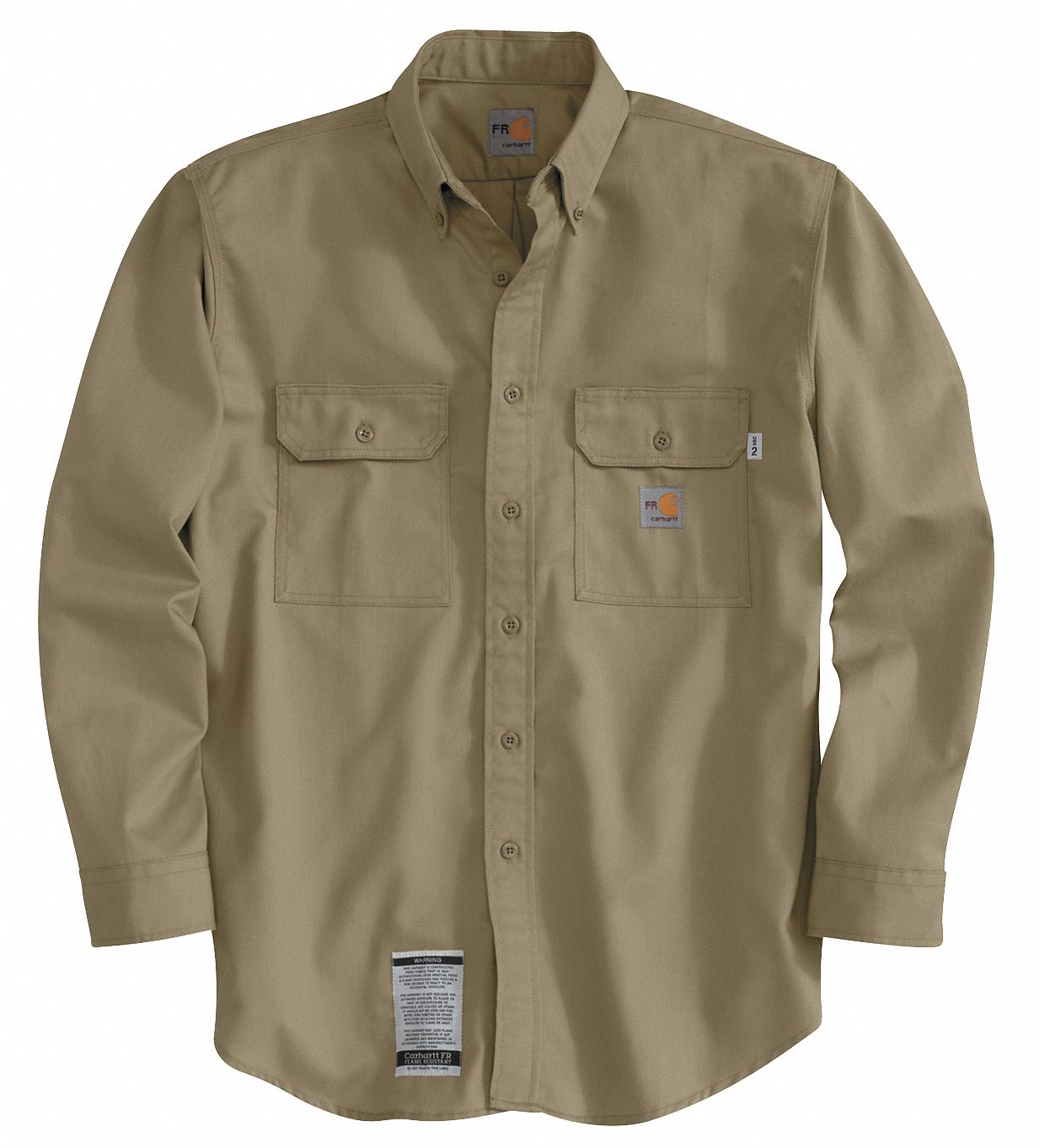 FR Long Sleeve Shirt, Khaki, L, Button