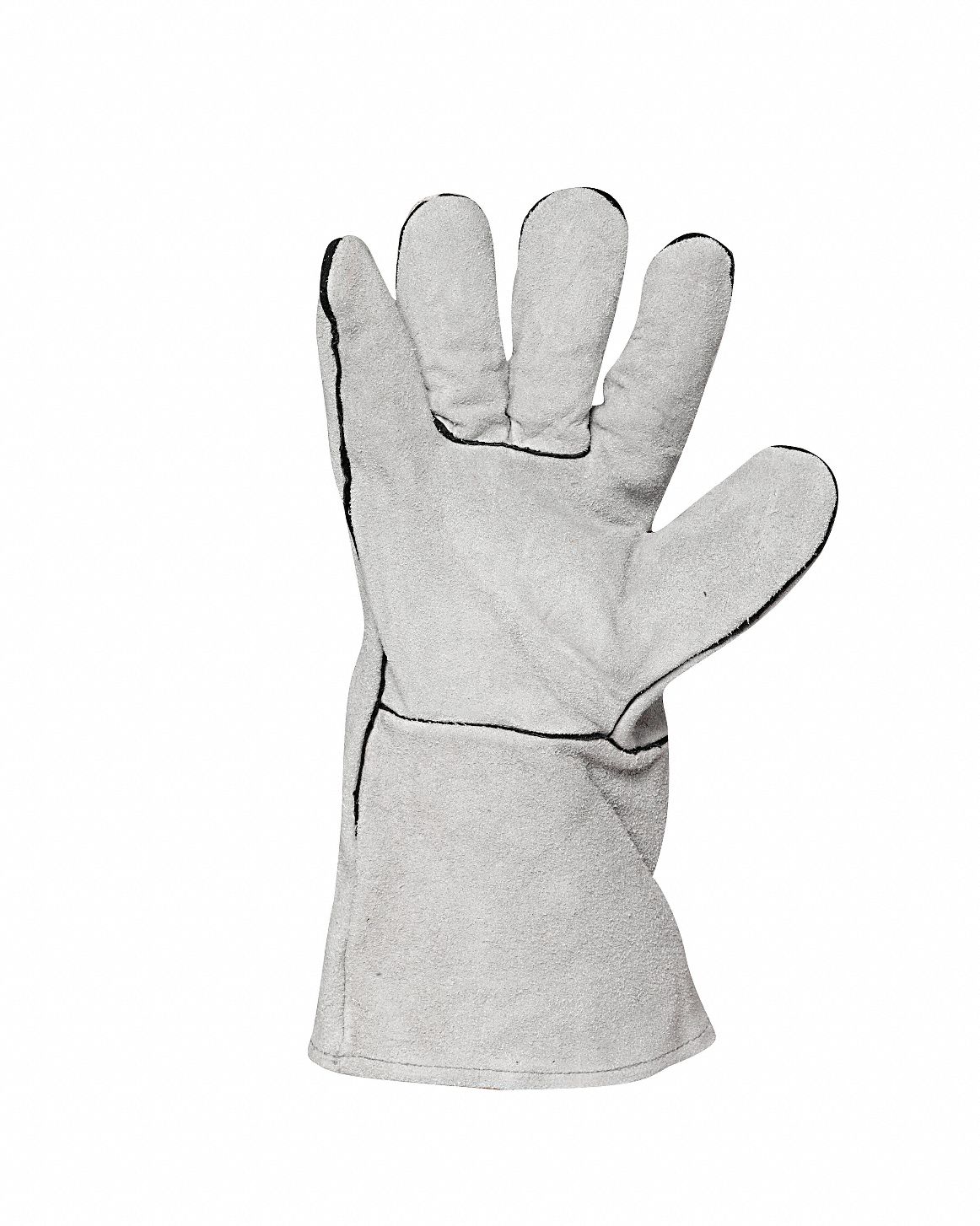 Welding Gloves, L, Gray, Fleece, PR