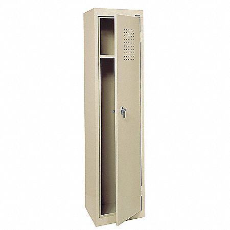 Storage Locker, Steel, 66 x15 x18 In, Putty