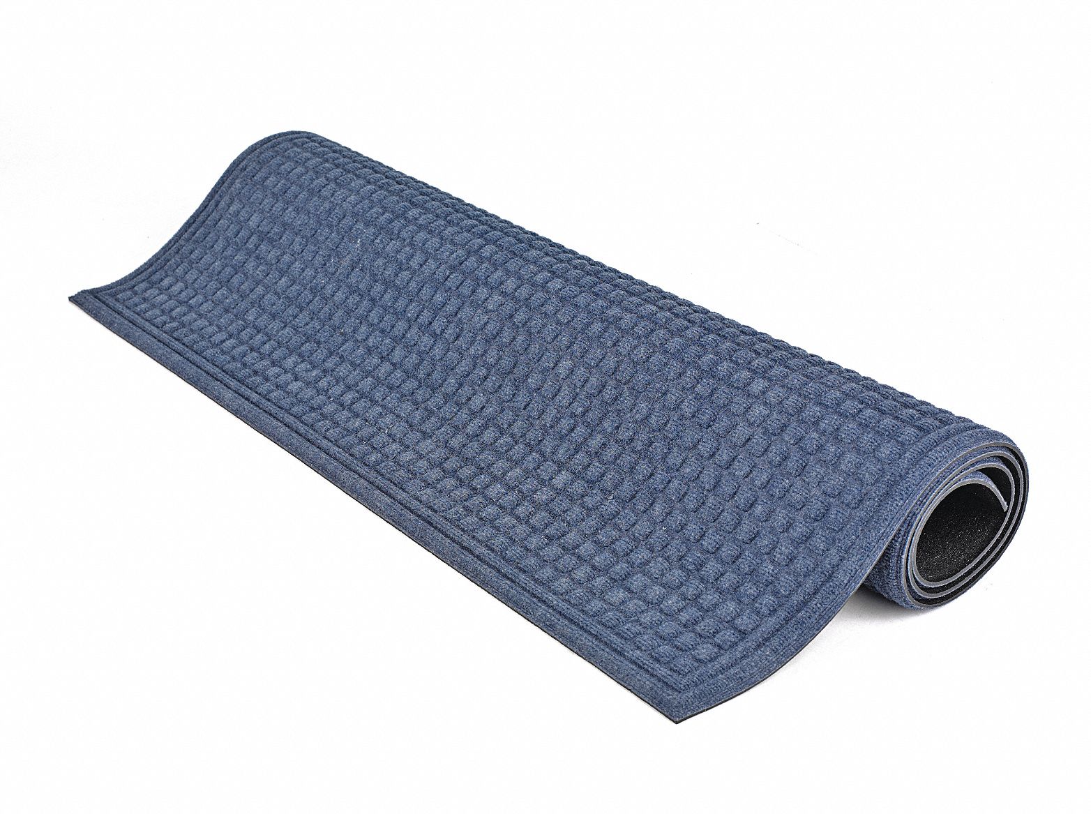 Entrance Mat, Rubber, 5 x 3 ft., Blue