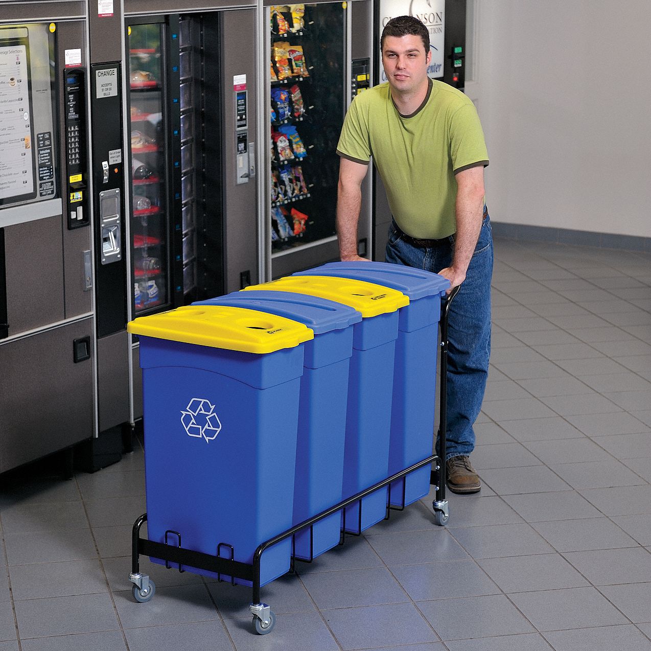 Recycle Lid with Slot, Blue