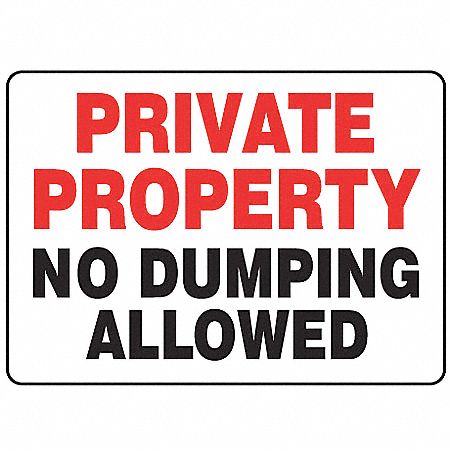 Warning Sign, 10 x 14In, BK and R/WHT, AL