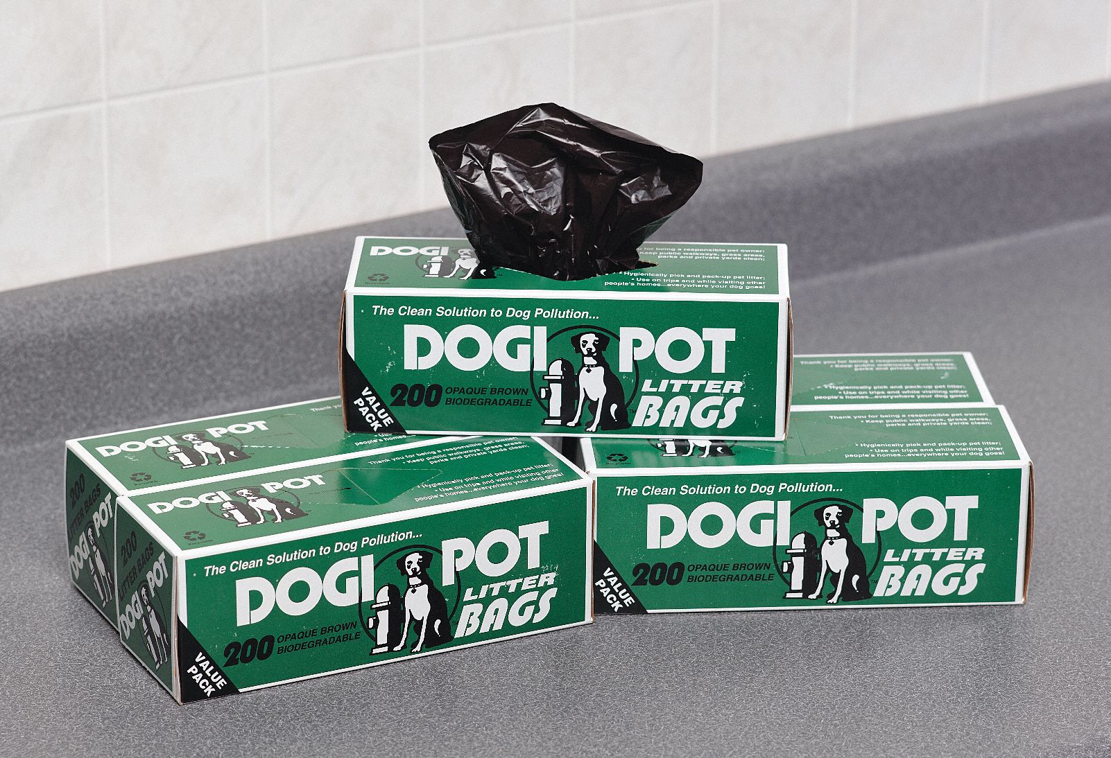 Pet Waste Bag, Dark Green, 13 In. L, PK30
