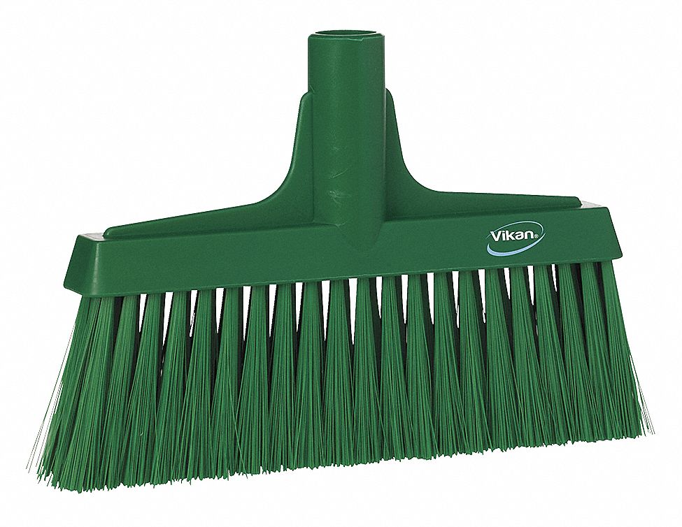 Synthetic Lobby Broom, Green, 9-1/2 In
