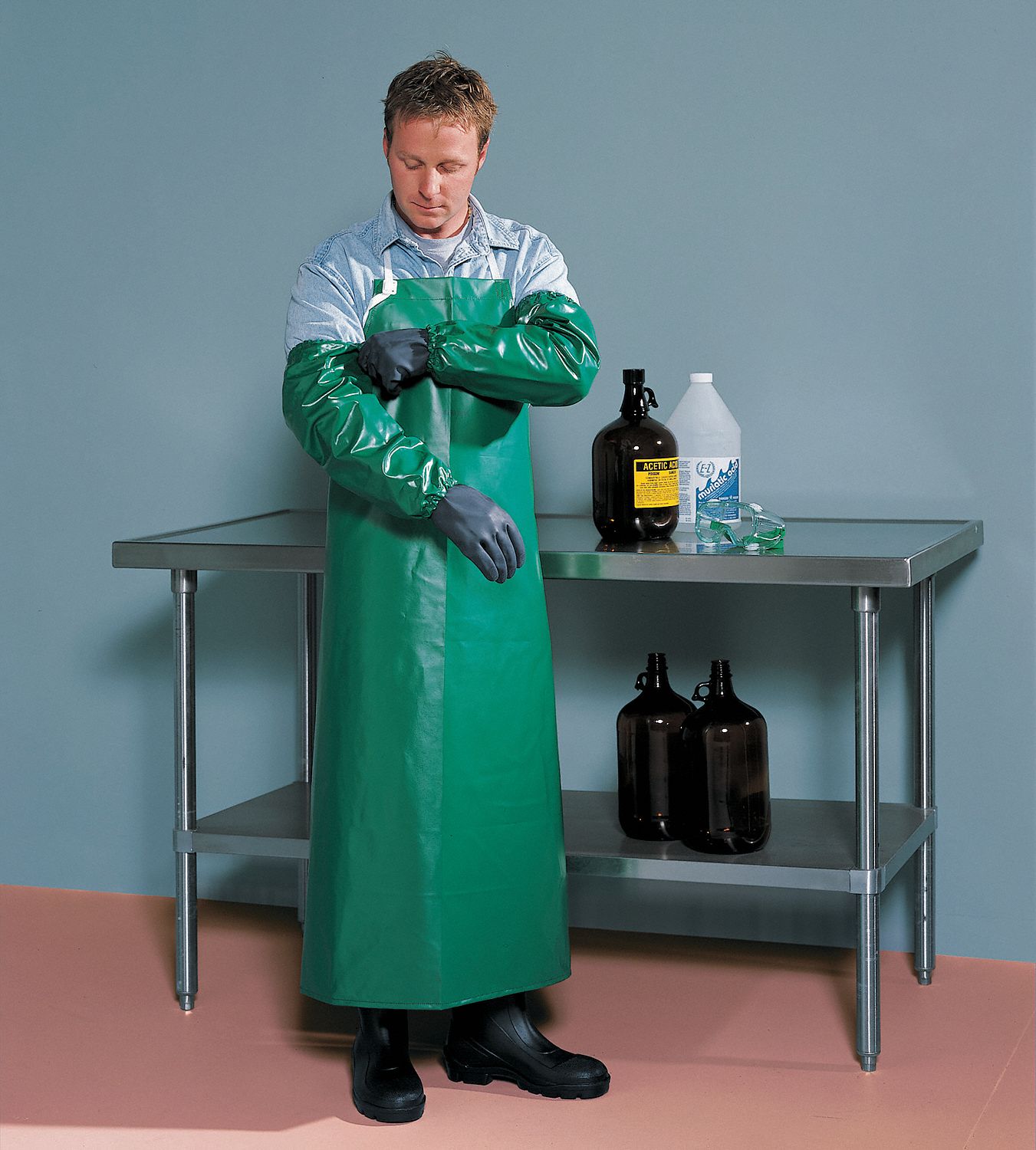 Bib Apron, Green, 48 In. L