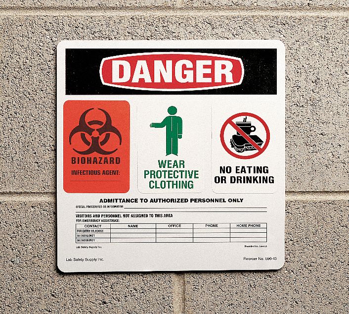 Notice Sign, 10 x 10In, BK, GRN and R/WHT