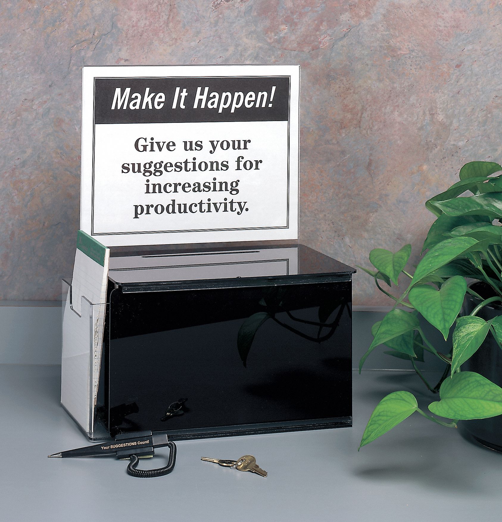 Suggestion Box, Acrylic, Black