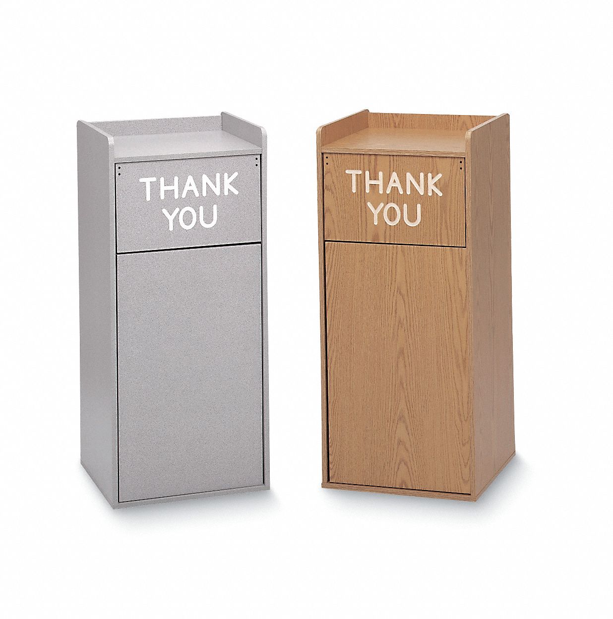 Wood Food Court Receptacle, Gray