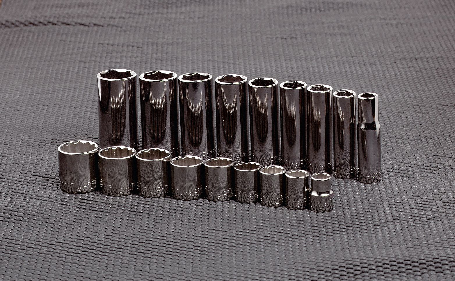 Socket Set, Deep Length, 3/8 In