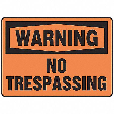 Warning Sign, 10 x 14In, BK/ORN, AL, ENG
