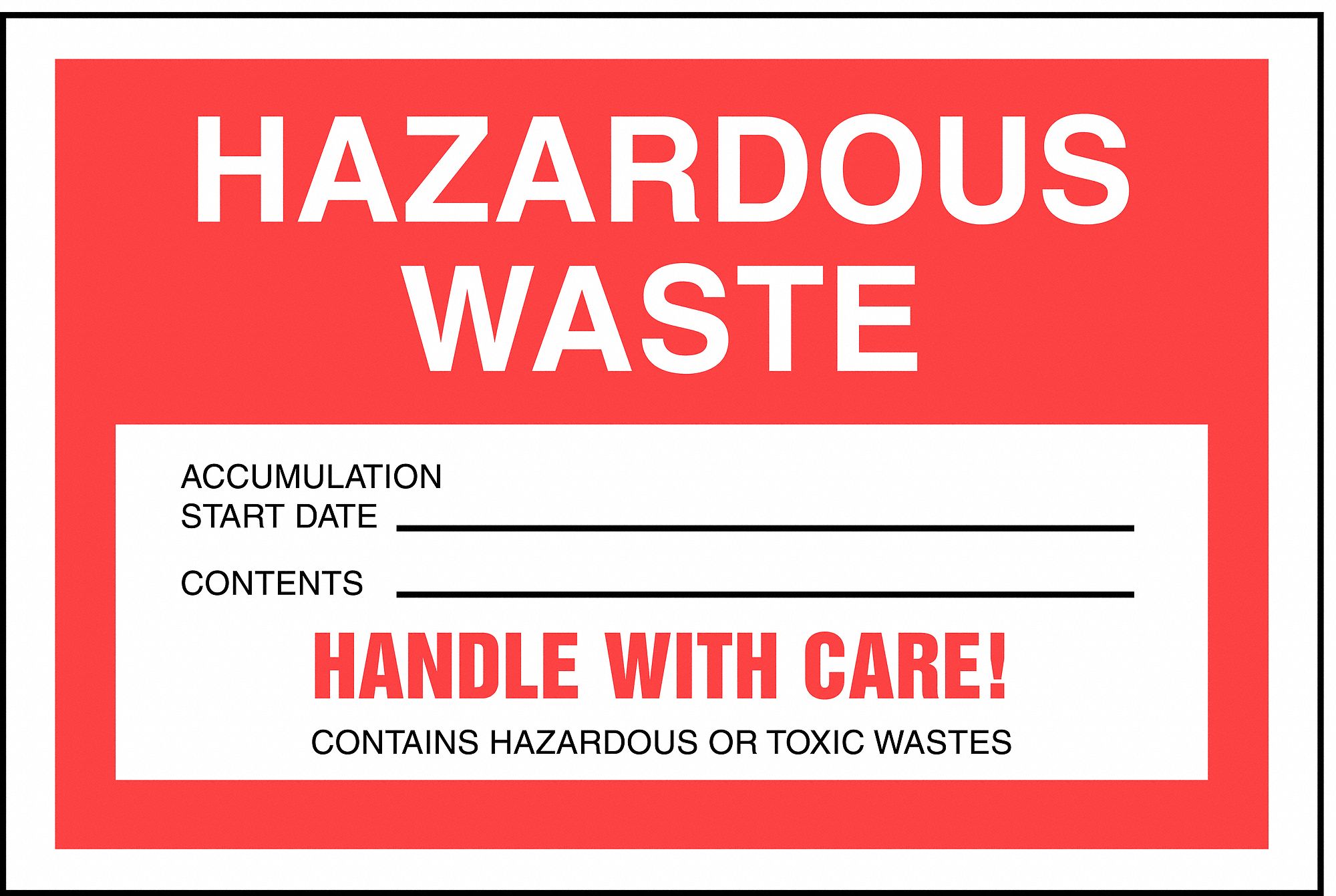Hazardous Waste Label, 4 In. H, PK 250