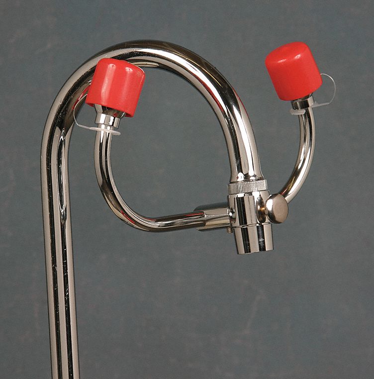 Eye/Face Wash, Faucet Mount, 8 W, 2-1/2 D