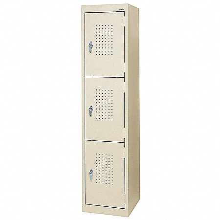 Storage Locker, Steel, 66 x15 x18 In, Putty