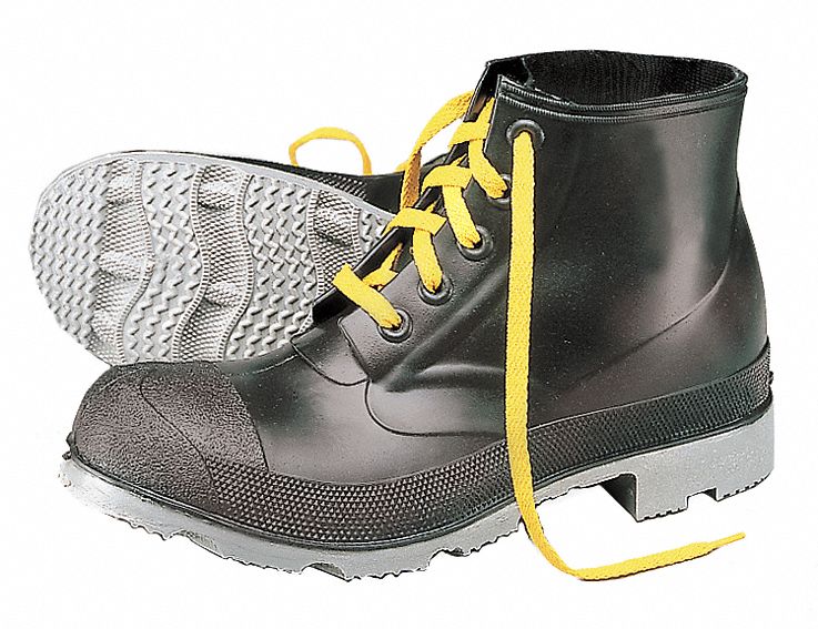 Jobber Boots, Mens, 13, Lace, Blk/Gry, 1PR