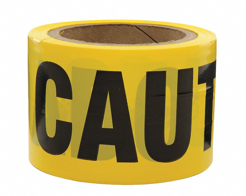 Barricade Tape, Yellow/Black, 300ft x 3 In
