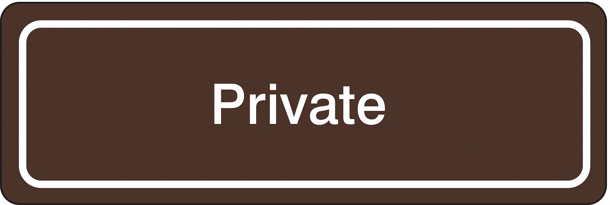 Facility Sign, 3 x 9In, WHT/BR, ACRYL, ENG