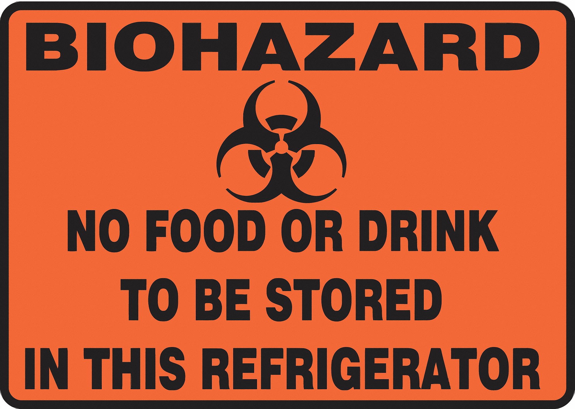 Biohazard Sign, 7 x 10In, BK/ORN, SURF