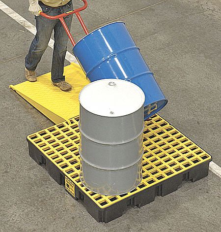 Drum Spill Cntnmnt Pallet, 4 Drum, 8k lb.