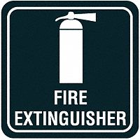 Fire Extinguisher Sign, 5-1/2 x 5-1/2In